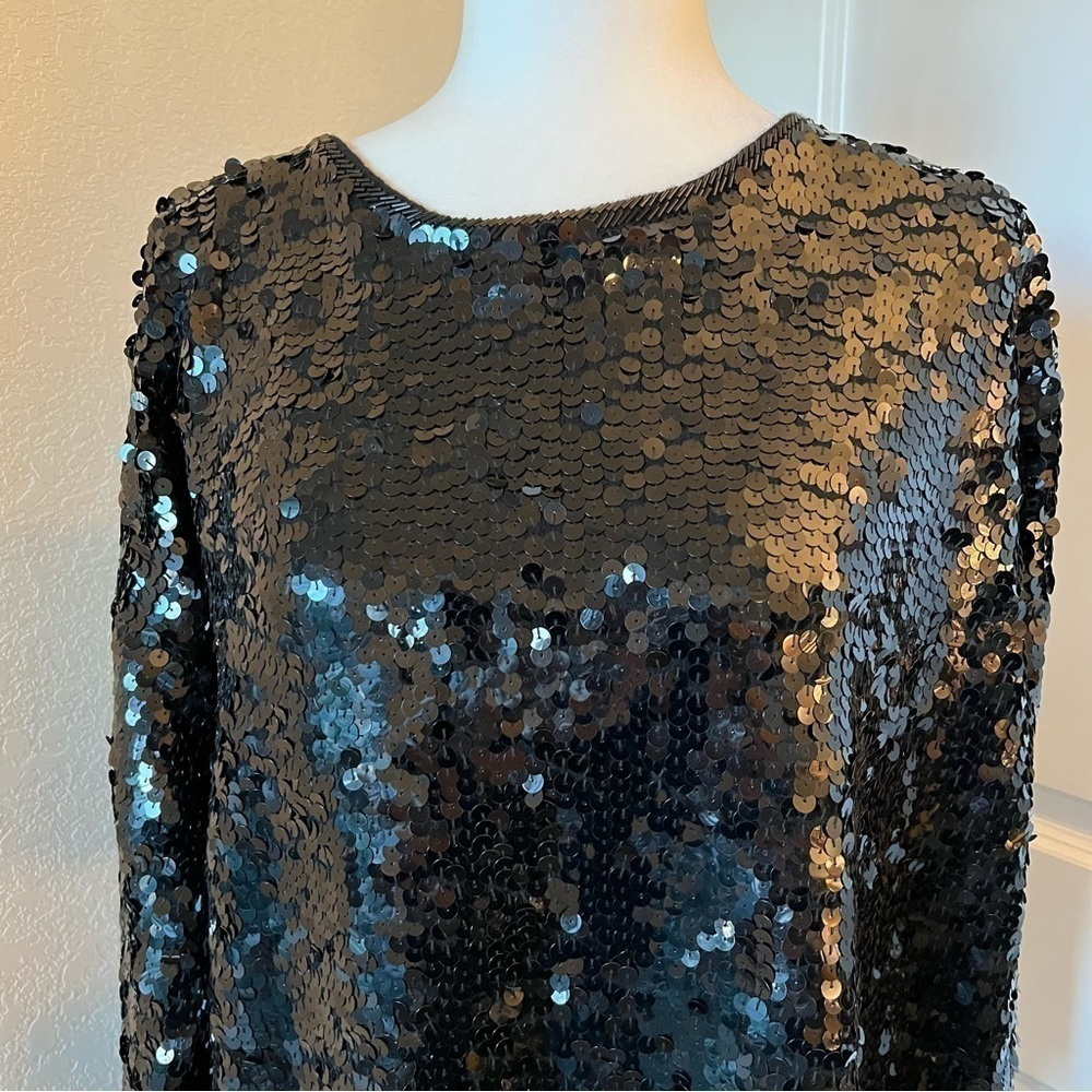 Henri Bendel x Michael Simon Vintage Sequin Beaded Mini Dress - Picture 3 of 10